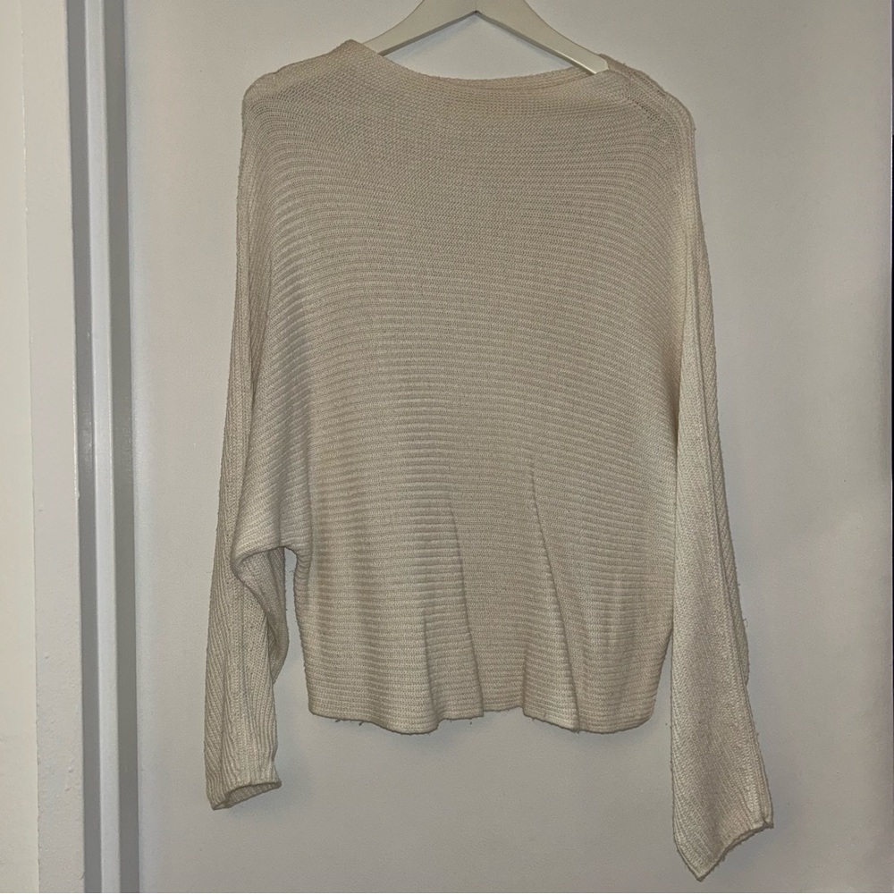 Leith Boat Neck White Sweater